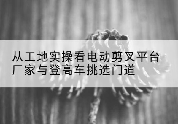 枣庄电动剪叉升降平台厂家-从工地实操看电动剪叉平台厂家与登高车挑选门道